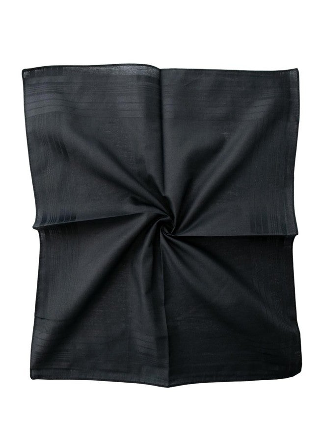 CoCoUSM Men's Handkerchiefs 100% Cotton Solid Black Hankies Set 6 PCS - Image 4